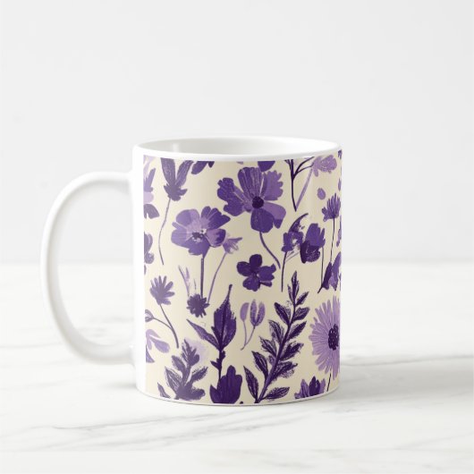 Mug Fleurs sauvages en nuances de violet 💜 (Gauche)
