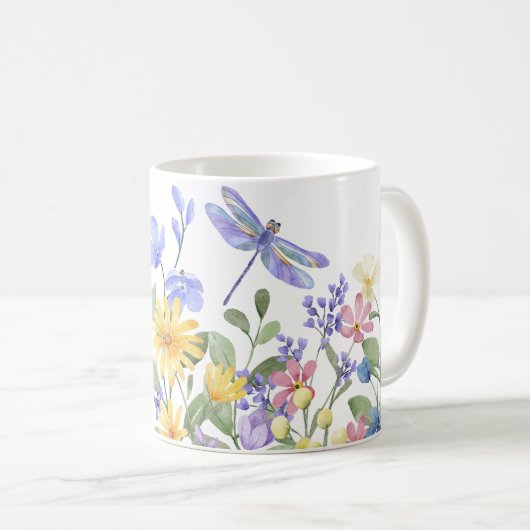 Mug Fleurs sauvages Esthétiques Et lucioles (Devant droit)