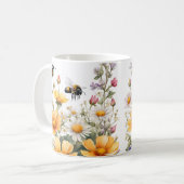 Mug Fleurs sauvages et Abeilles de miel Aquarelle (Devant gauche)