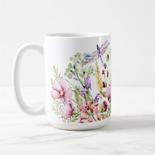 Mug Fleurs sauvages et libellules