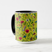 Mug Fleurs sauvages et papillons de nuit en vert (Devant gauche)