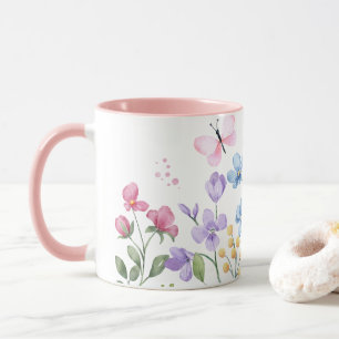 Mug Fleurs sauvages et papillons muet