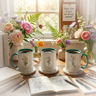 Mug Fleurs sauvages foi espérance amour