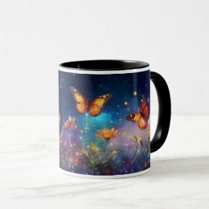 Mug Fleurs sauvages galactiques et papillon : Univers