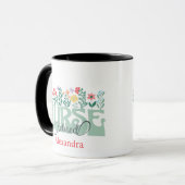 Mug Fleurs sauvages Infirmière retraitée personnalisée (Devant gauche)