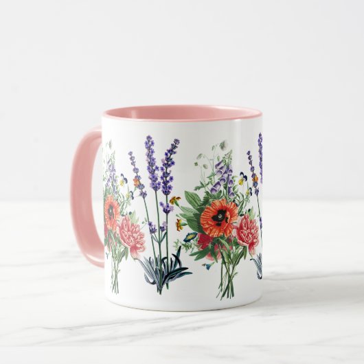 Mug Fleurs sauvages Jardin botanique Vintage Nature (Devant gauche)