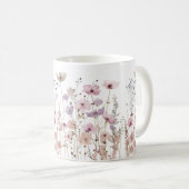 Mug Fleurs sauvages Pastel Boho Aquarelle Florale (Devant droit)