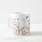 Mug Fleurs sauvages Pastel Boho Aquarelle Florale (Devant gauche)