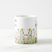 Mug Fleurs sauvages personnalisées, Cadeau d'anniv (Centre)