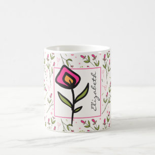 Mug Fleurs sauvages - Pétales roses et orange Personna
