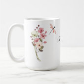 Mug Fleurs sauvages romantiques, libellule, nom de pap (Gauche)