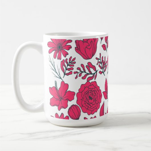 Mug Fleurs sauvages rouges (Gauche)
