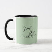 Mug Fleurs Sauvages Sage Doodles de Mariée  (Gauche)