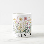 Mug Fleurs sauvages simples, élégantes, mignonnes et f (Centre)