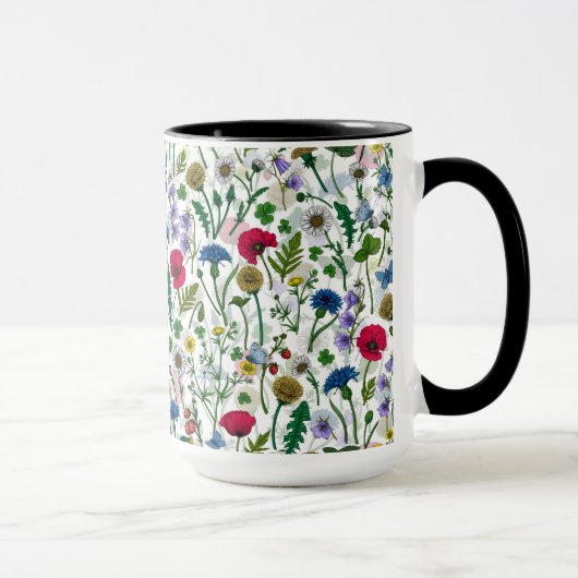 Mug Fleurs sauvages sur blanc cassé (Droite)