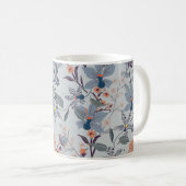 Mug Fleurs sauvages sur bleu, motif botanique. (Devant droit)