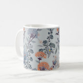 Mug Fleurs sauvages sur bleu, motif botanique. (Devant gauche)