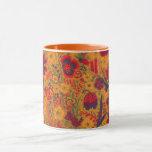 MUG FLEURS SAUVAGES TULIPES ORANGE JAUNE, FEUILLES FLO (Centre)