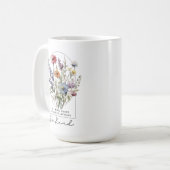 Mug Fleurs sauvages vintage avec citation - Soyez gent (Devant gauche)