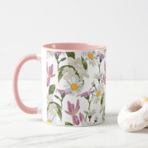 Mug Fleurs sauvages violettes roses tropicales marguer