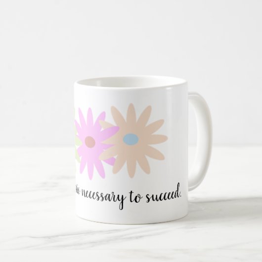 Mug Fleurs simples et citation courte (Devant droit)