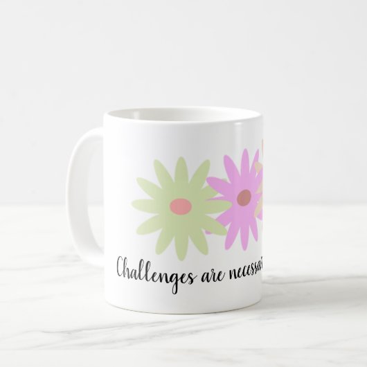 Mug Fleurs simples et citation courte (Devant gauche)
