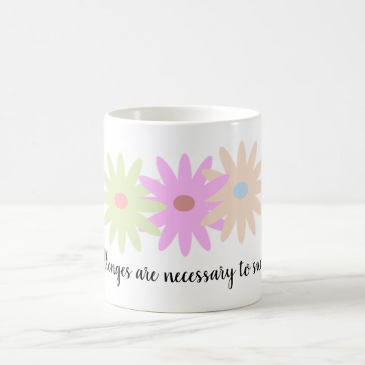 Mug Fleurs simples et citation courte (Centre)