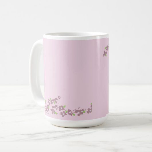 Mug Fleurs simples roses (Devant gauche)