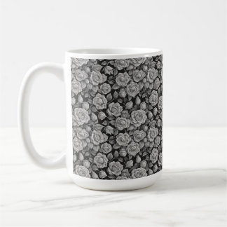 Mug Fleurs Sombres Roses Grises Noires Esthétique