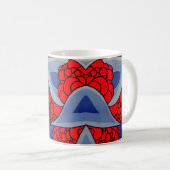Mug fleurs stylisées et imprimés feuille (Devant droit)