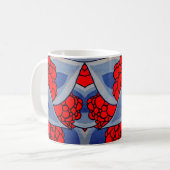 Mug fleurs stylisées et imprimés feuille (Devant gauche)