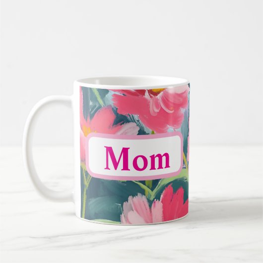 Mug Fleurs sur bleu (Gauche)
