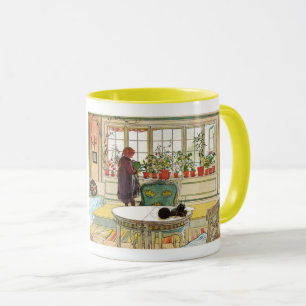 Mug Fleurs sur le rebord de fenêtre par Carl Larsson