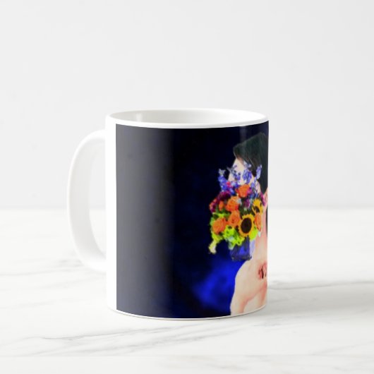 Mug Fleurs sur le visage (Devant gauche)