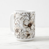 Mug Fleurs tachées de café - Les accros du café (Devant gauche)