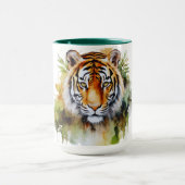Mug Fleurs Tiger Pastel Safari Aquarelle Savannah (Centre)