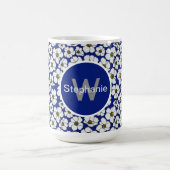 Mug Fleurs Tropical Vibe sur fond bleu  (Centre)