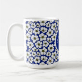Mug Fleurs Tropical Vibe sur fond bleu  (Gauche)