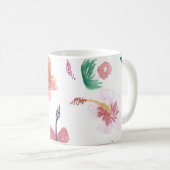 Mug Fleurs Tropicales Aquarelle Nom de Maman (Devant droit)