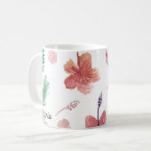 Mug Fleurs Tropicales Aquarelle Nom de Maman (Devant gauche)