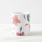Mug Fleurs Tropicales Aquarelle Nom de Maman (Centre)