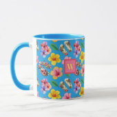 Mug Fleurs tropicales avec FlipFlops Monogramme rose s (Gauche)