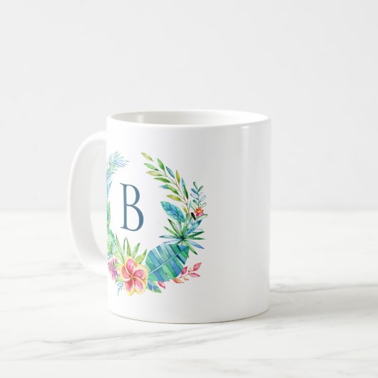Mug Fleurs tropicales colorées couronnes (Devant gauche)