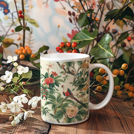 Mug Fleurs tropicales colorées Oiseaux
