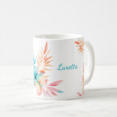 Mug Fleurs tropicales et Feuilles (Devant droit)