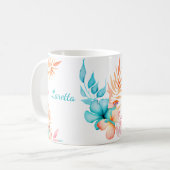 Mug Fleurs tropicales et Feuilles (Devant gauche)