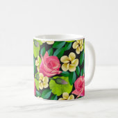 Mug Fleurs Tropicales Et Motif Feuille (Devant droit)