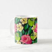 Mug Fleurs Tropicales Et Motif Feuille (Devant gauche)