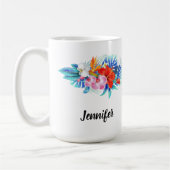 Mug Fleurs tropicales exotiques - Rose & Aqua (Gauche)