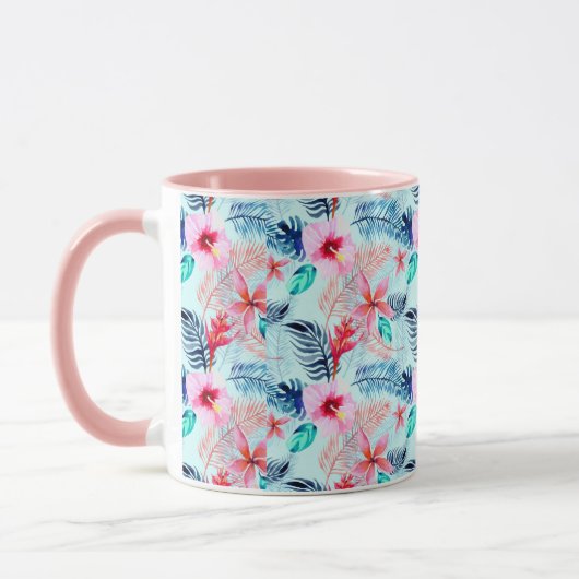 Mug Fleurs tropicales roses (Gauche)